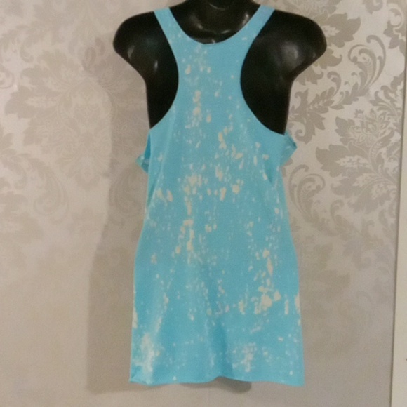 Next Level Apparel Light Blue Grapic  Tank Top - Picture 3 of 5